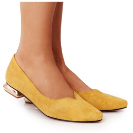 Gelbe Loafer auf goldenen Absätzen Vinceza 21-10601