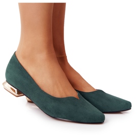 Grüne Loafer mit goldenen Absätzen Vinceza 21-10601