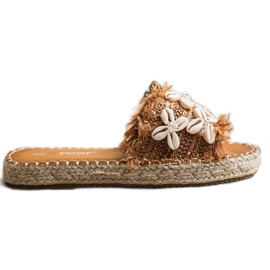 Seastar Geflochtene Flip-Flops mit Muscheln braun