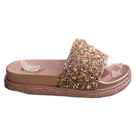 Seastar Modische Hausschuhe auf der Plattform braun golden