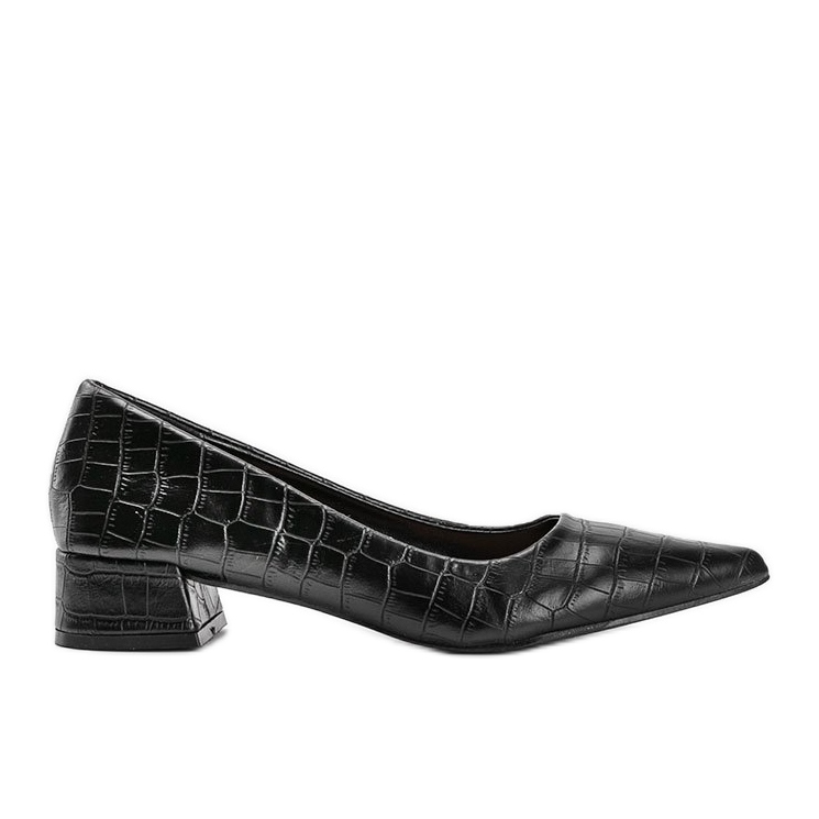 BM Schwarze Pumps mit Schlangenledermotiv in Hallie