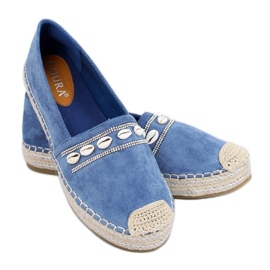 Blaue Espadrilles mit Muscheln 6771 Blau