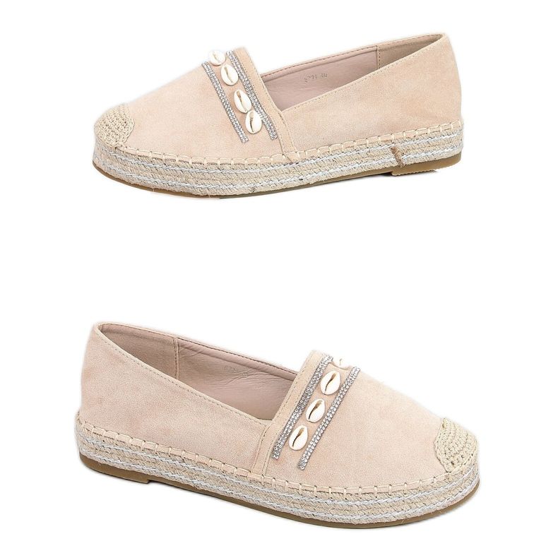 Beige Espadrilles mit Muscheln 6771 Beige