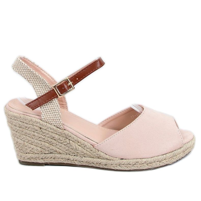 Espadrilles mit offener Spitze beige 77-207 Nude braun
