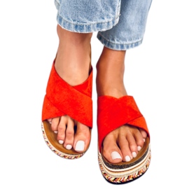 Orange Kork Hausschuhe LS016 Orange