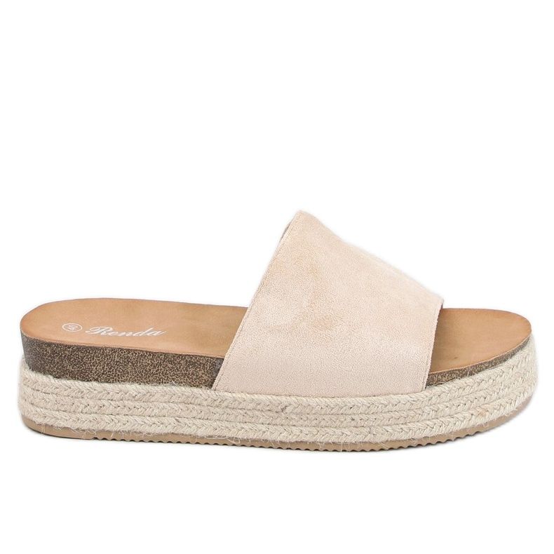 Beige Espadrilles Hausschuhe 10-215 Beige