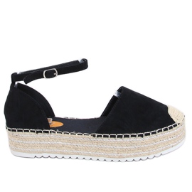 Espadrilles schwarze Sandalen 2138 Schwarz