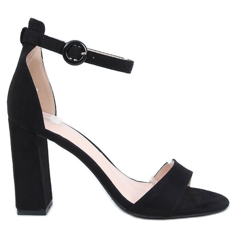 Schwarze Sandalen mit hohen Absätzen A12-06 Schwarz