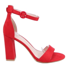 Rote Sandalen mit hohen Absätzen A12-06 Rot