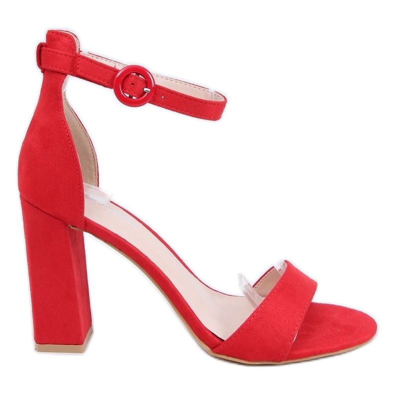 Rote Sandalen mit hohen Absätzen A12-06 Rot