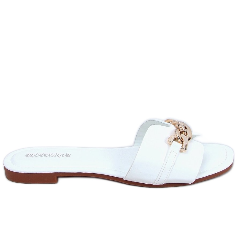 Weiß HY23-01 Weiße Hausschuhe mit Kette