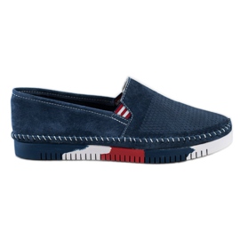 ARTIKER Lederslipper auf der Plattform marineblau blau