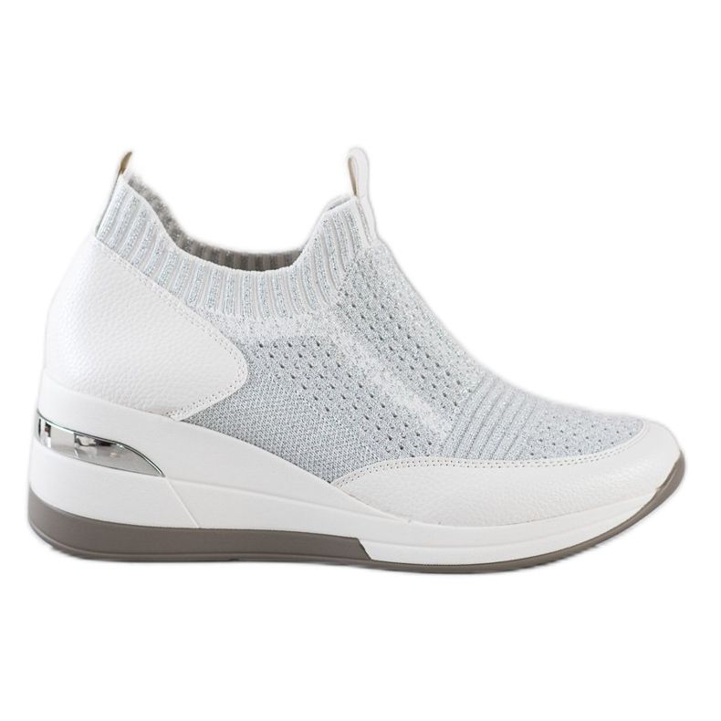 ARTIKER Sneakers mit Keilabsatz weiß silber- grau