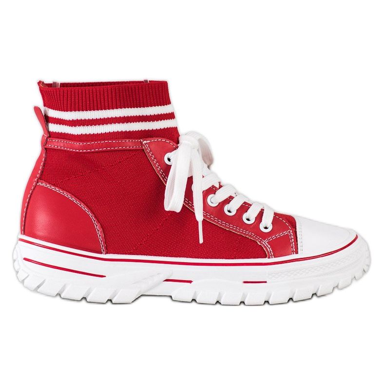SHELOVET Modische Slip-On Sneakers weiß rot