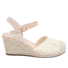 Espadrilles auf einem beigen Keil DZ8006 Beige ecru