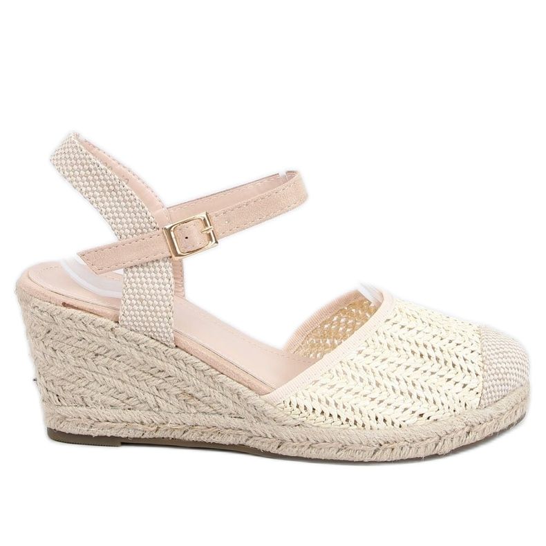 Espadrilles auf einem beigen Keil DZ8006 Beige ecru
