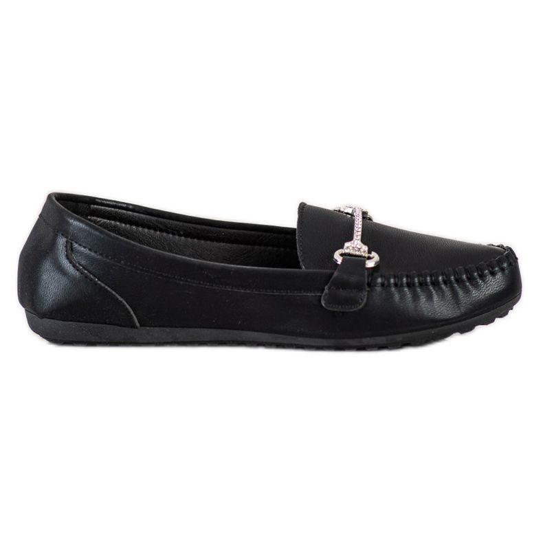 Queentina Elegante Slipper mit Cubic Zirkonia schwarz