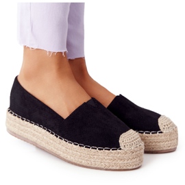Espadrilles On The Straw Platform Black Highway schwarz