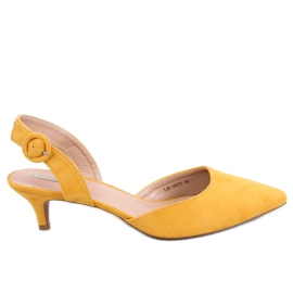 Pumps auf einem niedrigen Absatz Honig 1JB-19075 Gelb