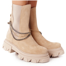 Lewski Shoes Wildleder Sztyblety Workery Lewski Schuhe 2998-0 Sand beige mehrfarbig