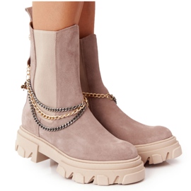 Lewski Shoes Wildleder Chelsea Boots Workery Lewski Schuhe 2998-0 Beige