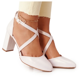 Perlenpumps auf einer Säule Sergio Leone SK863 Beige