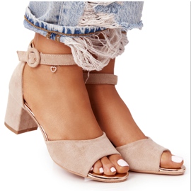 Wildleder High Heel Sandalen Vinceza 21-20100 Beige