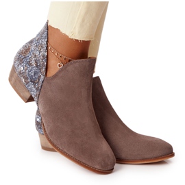 Damen Lederstiefel Maciejka Dunkelbeige 04091-65