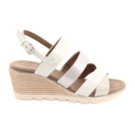 Frauen Ledersandalen Silber Caprice 9-28708-26