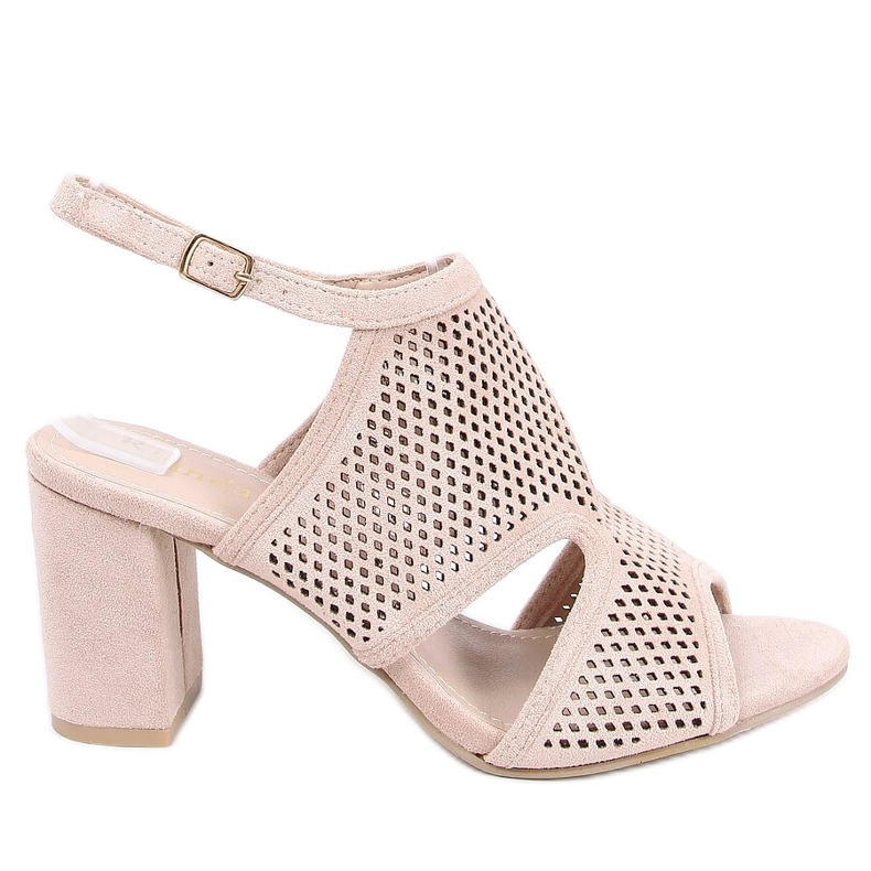 Beige Sandalen mit hohen Absätzen F1877 Beige