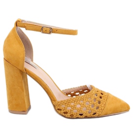 Pumps exponierte Absätze Honig 1JB-19228 Gelb