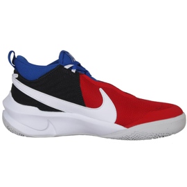 Nike Team Hustle D 10 Big Basketball Schuh Jr CW6735 005 Basketballschuh rot, weiß, rot, marineblau rot