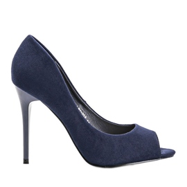 Marineblaue Pumps auf einem Janessa-Stilettoabsatz