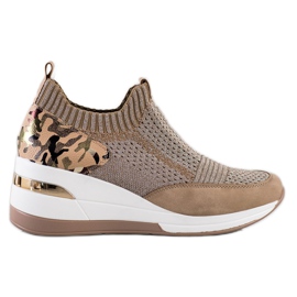 ARTIKER Slip-On-Sneaker mit Moro-Print braun