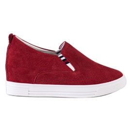 Filippo Keilschuhe aus Leder rot