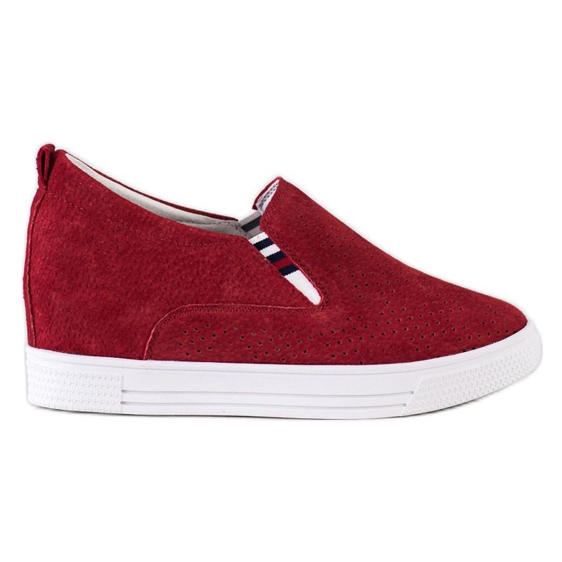 Filippo Keilschuhe aus Leder rot