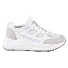 SHELOVET Stylische Sneaker weiß silber- grau