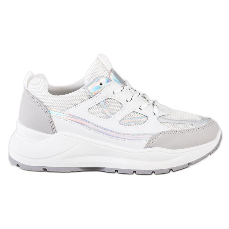 SHELOVET Stylische Sneaker weiß silber- grau