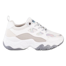 SHELOVET Modische Sneaker zum Schnüren weiß grau