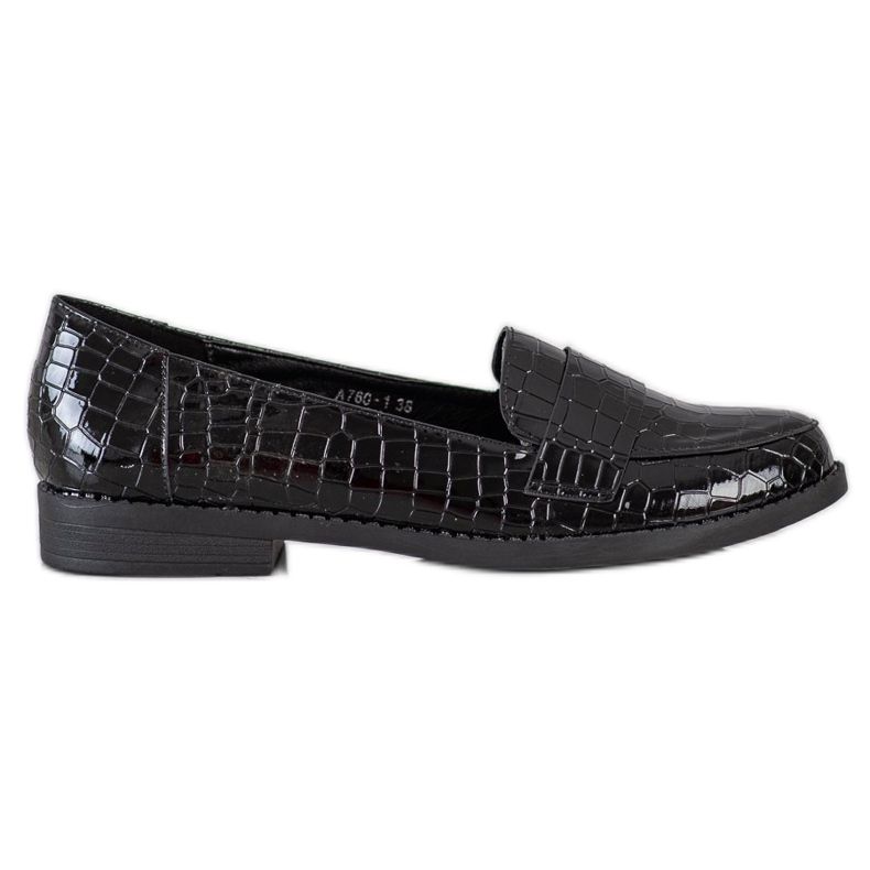 SHELOVET Schwarz lackierte Loafer