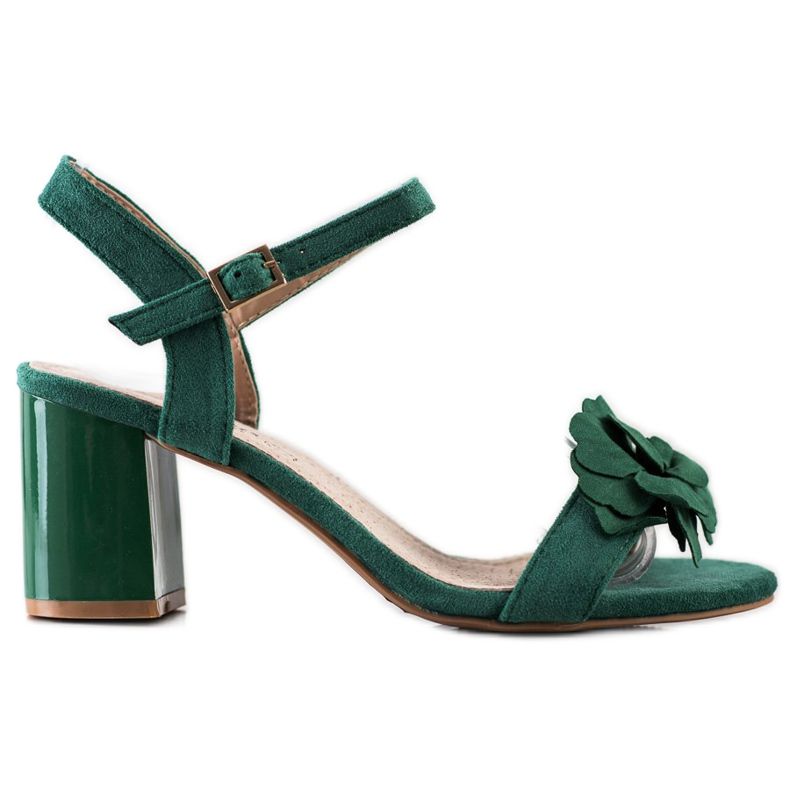 S. BARSKI Sandalen mit Blumen S.BARSKI grün
