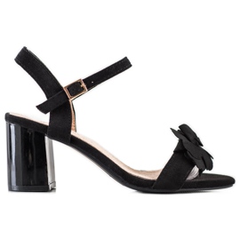 S. BARSKI Sandalen mit Blumen S.BARSKI schwarz