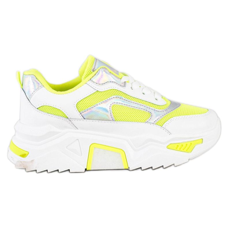 SHELOVET Sneakers auf der Plattform mit Mesh weiß mehrfarbig grün