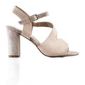 S. BARSKI Sandalen mit dekorativem Absatz S.BARSKI beige