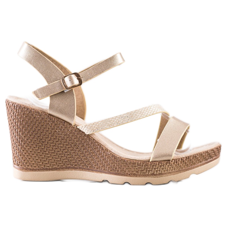 Sabatina Goldene Sandalen auf Keil