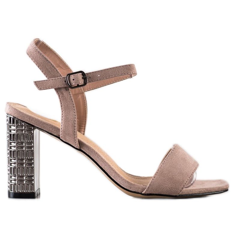 S. BARSKI Kalsic Sandalen mit dekorativem Absatz beige