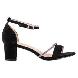 Goodin Elegante Sandalen mit Zirkonia schwarz silber-