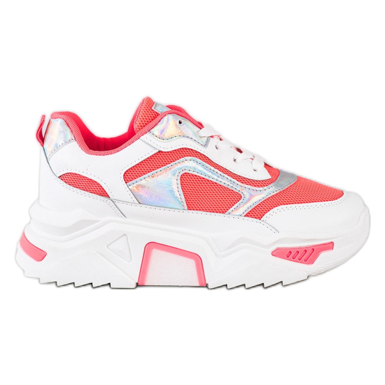 SHELOVET Sneakers auf der Plattform mit Mesh weiß rot