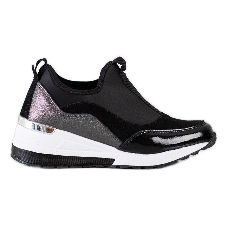 Goodin Sneakers aus Leder mit Keilabsatz schwarz