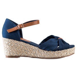 Goodin Keilsandalen aus Textil navy blau